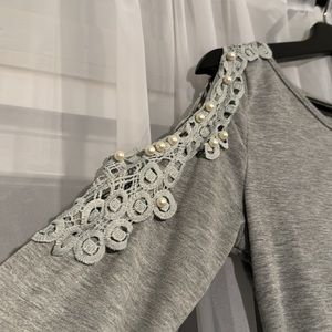 Lace cold shoulder dress